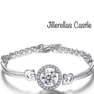 Tennis Bracelet Zirconia Inset Silver Plated New